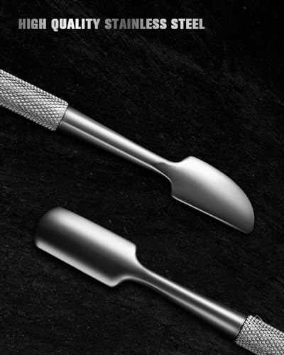 FERYES Dual-Ended Stainless Steel Cuticle Pushers for Manicure
