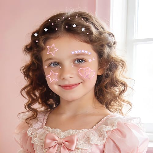 Self-Adhesive Face Gems Stickers - 6 PCS Sparkly Rhinestones for Makeup