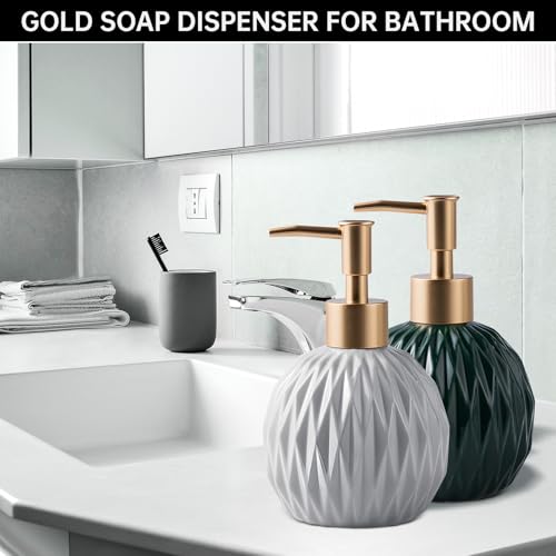 Ceramic Gold Soap Dispenser 400ml Green - BECHOICEN