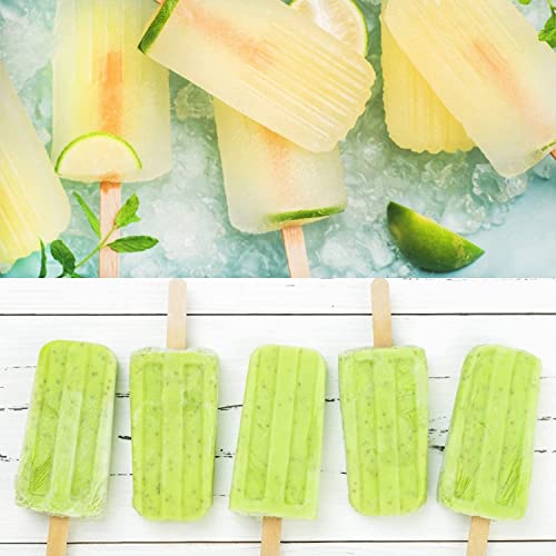 200 Wooden Popsicle Sticks & Clear Bags for DIY Ice Cream Making