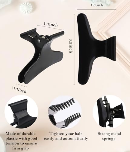 12-Pack Butterfly Hair Claw Clips for Salon Styling & Coloring