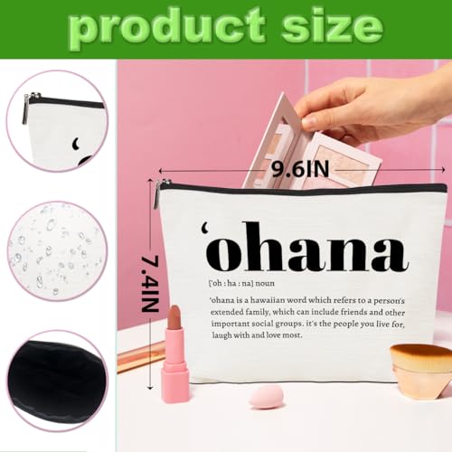4-Piece Hawaiian Inspirational Makeup Bag Set, Cotton Linen Travel Pouch