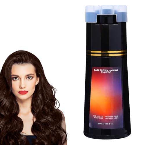 Instant Hair Color Shampoo - Herbal Formula for Gray Coverage | At-Home Hair Care for Men & Women (Black)