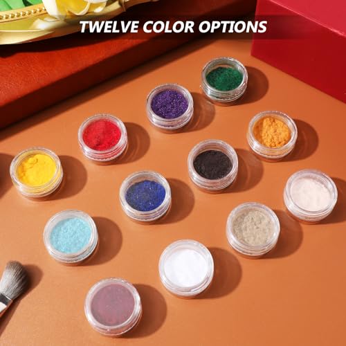 Flocking Velvet Nail Art Powder - 2 Sets of 12 Colors
