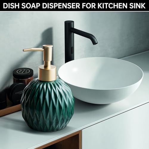 Ceramic Gold Soap Dispenser 400ml Green - BECHOICEN