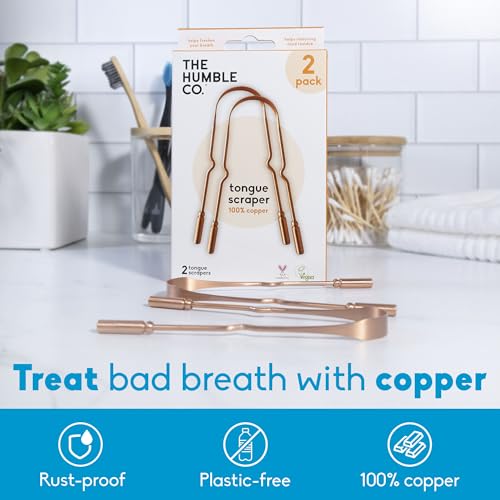 Copper Tongue Scraper (2 Pack) - Eco-Friendly Bad Breath Treatment