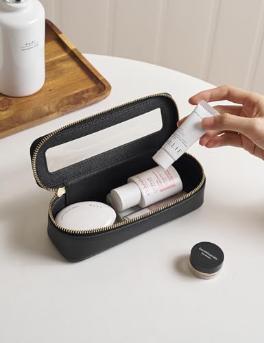 Popvibe Slim Makeup Brush Travel Case - Clear Black Cosmetic Bag
