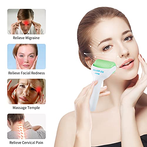 BFASU Green Ice Roller Set - 2 in 1 Face & Body Cooling Massage Tools for Puffiness & Fine Lines