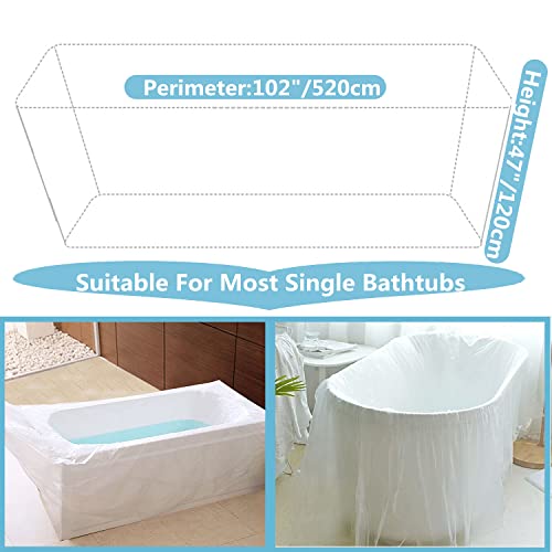 15-Pack Disposable Bathtub Cover Liners Large 102x47 Inches for Salon Hotel Home