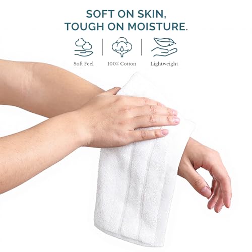 Casa Platino 24 Pack White Cotton Washcloths 13x13 Inches, Soft & Absorbent