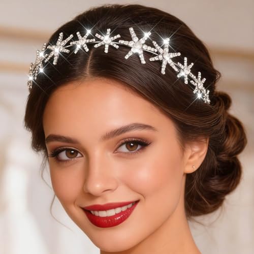 Campsis Silver Rhinestone Headband - Elegant Bridal Hair Accessory