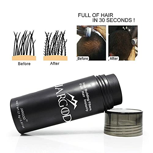 JARGOD Hair Building Fibers Medium Brown 27.5g - Thinning Hair Concealer for Men & Women