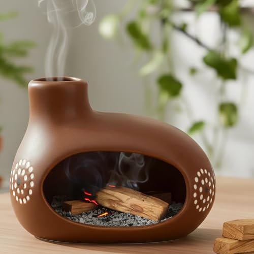 Ceramic Palo Santo Holder with Chimney for Controlled Burning