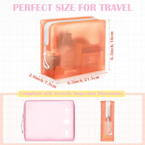Pastel TSA Approved Travel Toiletry Bags - 4 Pack Leak-proof Makeup Organizer (8.5 x 6.3 x 2.9 Inch)
