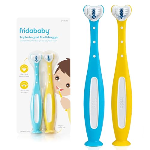 Frida Baby Triple-Angle Toddler Toothbrush - Soft Training Brush for 2+ Years