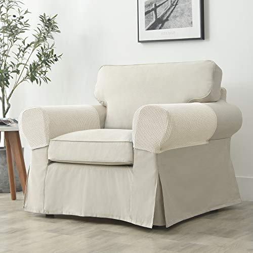 Soft Stretch Plush Couch Arm Covers – Set of 2 for Chairs & Sofas