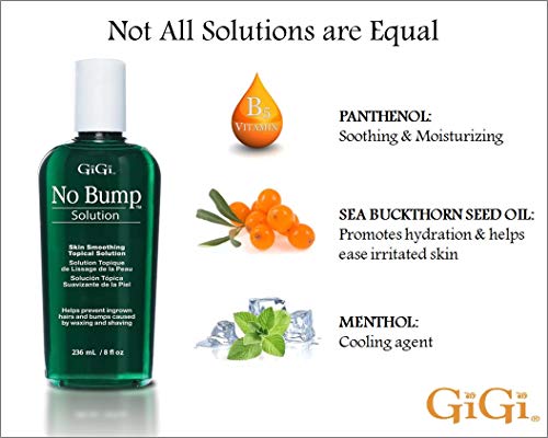 GIGI No Bump Skin Smoothing Topical Solution 4 fl oz - 2 Pack for Ingrown Hair & Razor Bumps