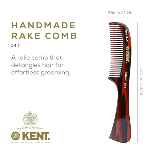 Kent 14T Wide Tooth Hair Detangling Comb - 2 Pack for Thick Hair