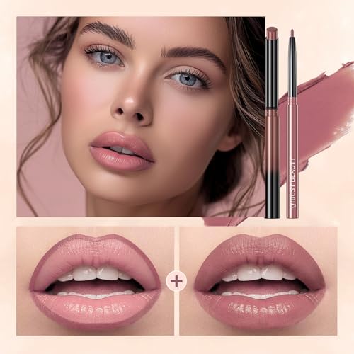QiBest Nude Rose Pink Matte Lipstick & Lip Liner Set