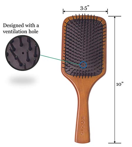 KOZIS Large Wooden Paddle Hair Brush for Men & Women