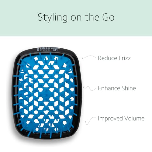 Ibiza Hair AirWave AM Shower Brush Black - Travel, Anti-Static, Ergonomic