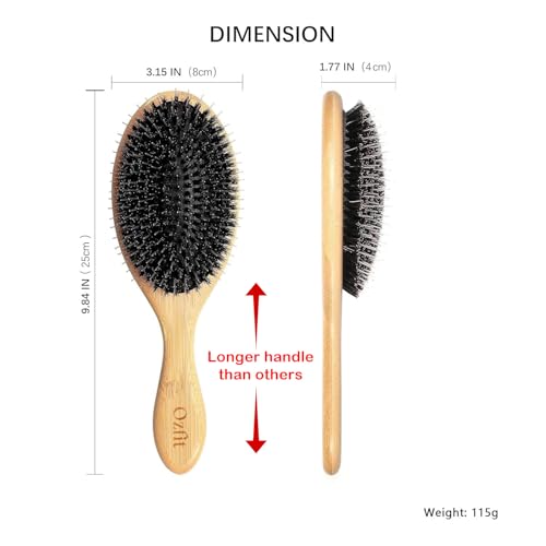 OZFIT Dual-Bristle Round Hair Brush for Smoothing & Detangling