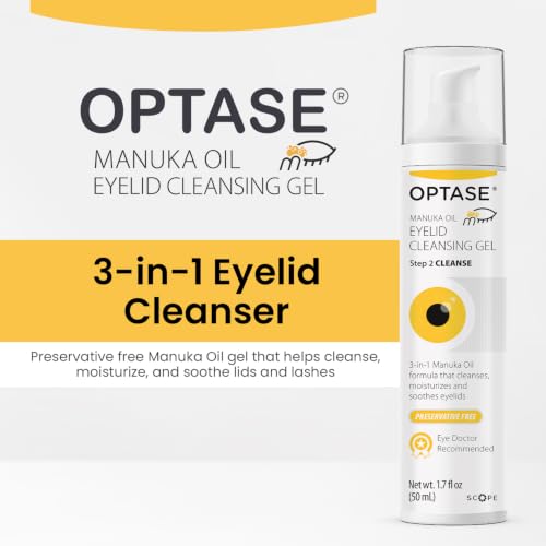 Optase Manuka Oil Eyelid Cleansing Gel 1.7oz - Gentle Foam for Sensitive Eyes