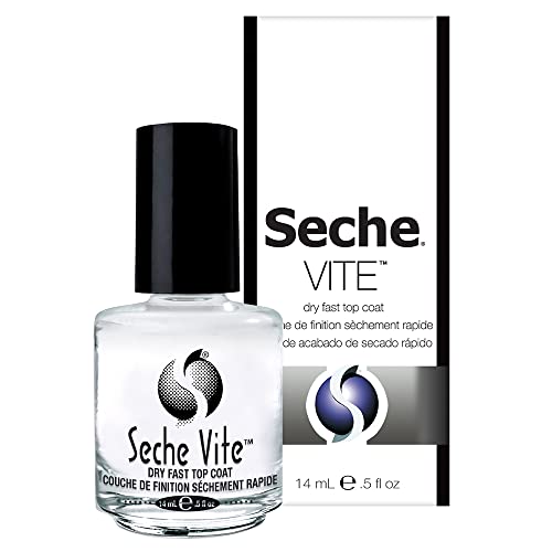 Seche Vite Dry Fast Top Coat ? Quick Dry Clear Nail Polish Top Coat for High Gloss Shine, Long-Lasting Manicure, Made in the USA, 0.5 fl oz