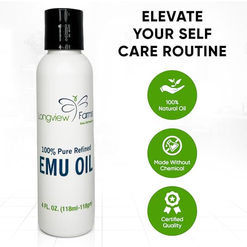 Longview Farms 100% Pure Emu Oil - Natural Hydrating Hair & Body Oil, 0.5 oz