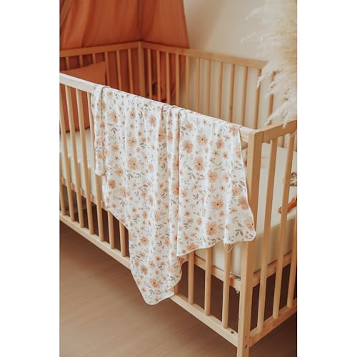 Konssy Baby Blanket & Headband Set - Soft Floral Swaddle for Newborns