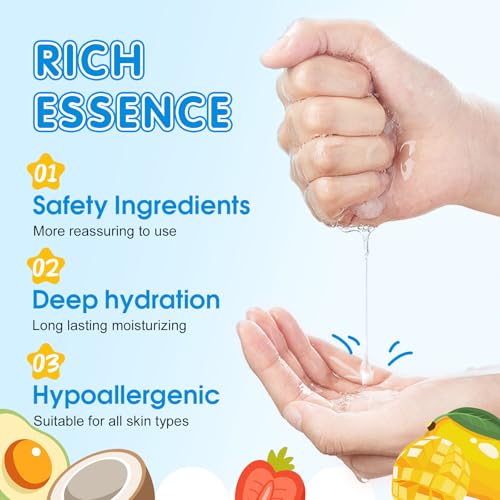 KONEUK 24 Pack Fruit Cartoon Face Mask Set, Collagen Hydrating Skincare