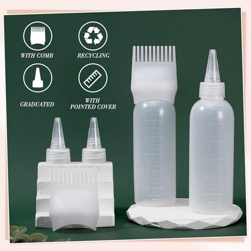 Pimoys 2-Pack Hair Dye Applicator Bottles with Comb Tip - 6oz
