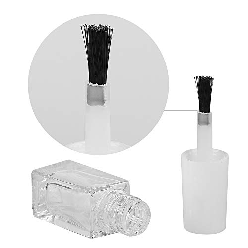 GTHER 20PCS 5ML White Glass Nail Polish Bottles with Brush, Funnel & Mixing Balls