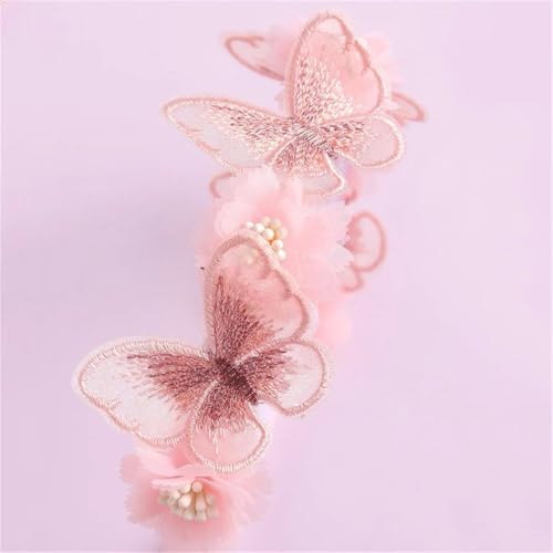 Handmade Pink Butterfly Flower Headband for Girls & Women