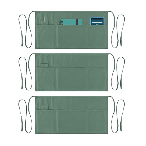 Dreamology 3-Pack Waist Aprons with Pockets - Water-Resistant Server Aprons for Men & Women
