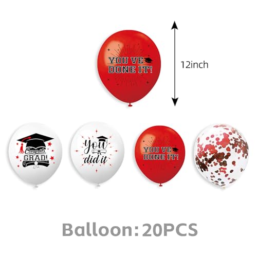 Class of 2026 Graduation Party Decorations Set - Red & Black Theme