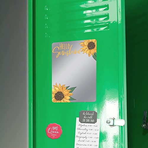Hello Sunshine Magnetic Mirror - 5" x 7" Shatterproof Locker Decor