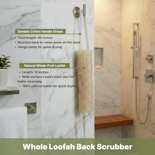 Natural Loofah Back Scrubber & Exfoliating Sponge Set - Eco-Friendly