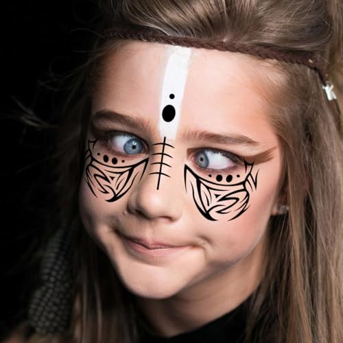 9-Sheet Tribal Face Tattoo Stickers, Waterproof, Men & Women