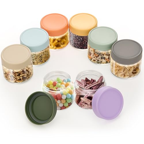 Lulonpon 8-Pack Mini Mason Jars - 2oz Airtight Glass Containers