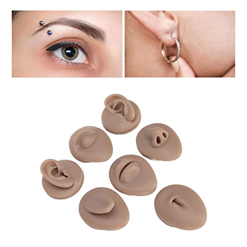 Cryfokt Soft Silicone Body Part Display Set - Dark Skin Color for Piercing Practice