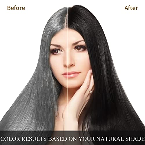Ivnil Black Hair Dye Shampoo 3-in-1 for Gray Hair Coverage, 500ml