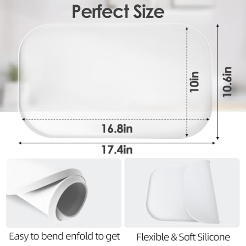 TOHONFOO Silicone Coffee Maker Mat - 17.4''x10.6'' Non-Slip Tray
