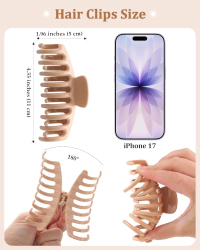 Large Silicone Hair Clips Set - Strong Hold Non-Slip Claw Clips