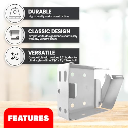 Box Mounting Brackets for 2.5" Horizontal Blinds - White, 1 Pair