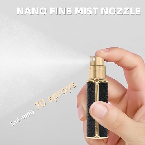 muilsae Leather Refillable Perfume Atomizer 5ml - BKS Compact Travel Bottle