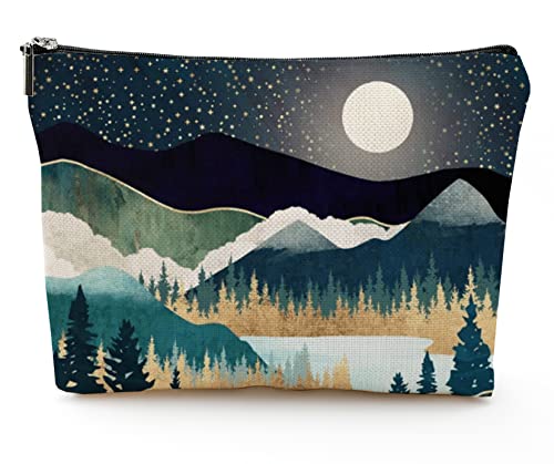 Forest Makeup Bag - Portable Cosmetic Pouch, 10x7 Inch