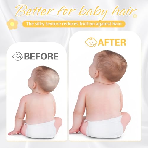 Horbaunal Satin Crib Sheets 2 Pack - Soft & Silky Fitted Baby Sheets for Sensitive Hair, 52" x 28"