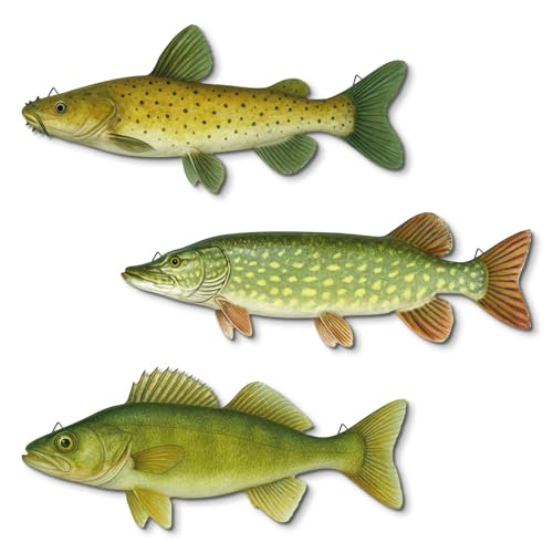Handcrafted Beach Wall Decor - Set of 3 Rustic Fish Art