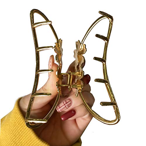 Double Flower Shaped Metal Hair Claw Clips - 4 Colors, Durable & Elegant